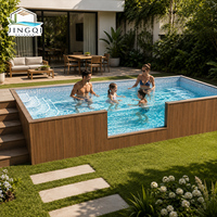 Jacuzzi extérieur élégant pour terrasse, design modulaire en acrylique, spa en fibre de verre, piscine hors sol en conteneur