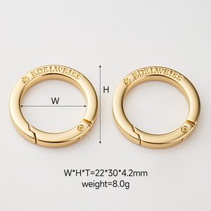 Anneau à ressort rond argenté de 20 mm avec logo personnalisé, fermoir à déclenchement, boucle de sangle <span class=keywords><strong>pour</strong></span> sac à main, pochette, fourre-tout, accessoire de bricolage - Product Image 3