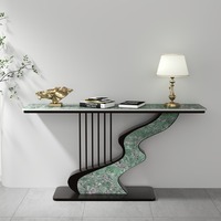 Table console moderne de luxe Xuanguan avec foyer d'art mural simple vue d'extrémité semi-circulaire Table élégante armoire décorative