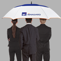 Parapluie de golf classique de haute qualité, grand format, coupe-vent, imperméable, en pongé, semi-automatique, avec poignée en EVA 190T, logo personnalisé, vente en gros