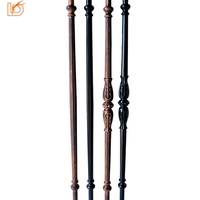 Conception populaire noir mat bronze huilé creux rond garde-corps d'escalier français mains courantes de balustre en fer forgé