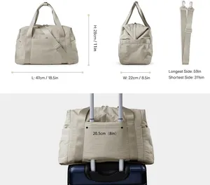 Waterproof Weekender Men Women Carry-On Duffel Bag With Shoe Compartment Travel Bag