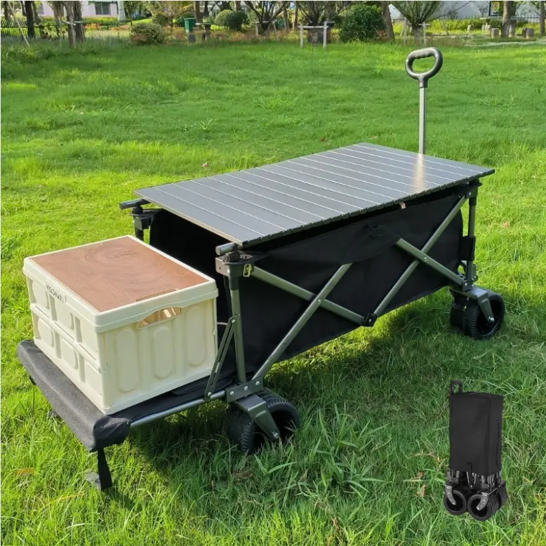 Neues Design Outdoor Camping faltbarer Trolley-Wagen-Wagen verstellbarer Griff faltbarer Wagen-Wagen mit abnehmbarem Vordach