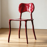 Chaise de salle à manger ModHomi style nordique moderne en plastique, chaise d'appoint ondulée irrégulière, mobilier mignon pour la maison et la salle à manger