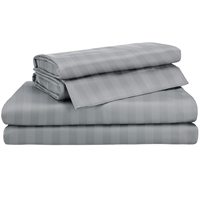 Drap plat en coton personnalisé de qualité hôtelière à rayures colorées pour la vente en ligne