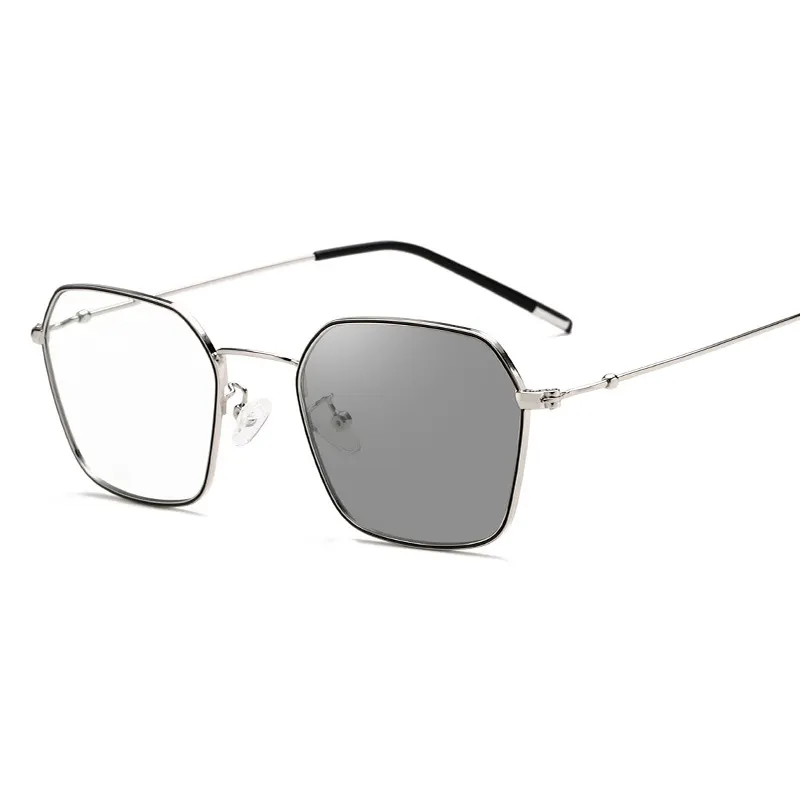 SKYWAYフォトクロミックポリゴンメタルアイウェアメガネ眼鏡ブロックブルーライトサマードライビングアイオプティカルフレーム