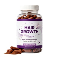 Vitaminas para el Crecimiento del Cabello OEM/ODM, 60 Cápsulas, Suplemento Herbal con Biotina, Colágeno y Saw Palmetto