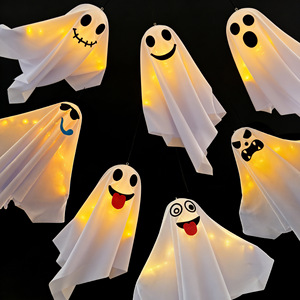 Decoración Colgante LED de Tela con Forma de Fantasma para Halloween, Lámpara de Araña para Fiestas de Terror, Patios y Festivales - Product Image 2