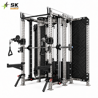 SK Six Post Functional Trainer Smith Machine Dual Cable Crossover Power Rack Équipement de Gym Commercial Système d'Entraînement de Force