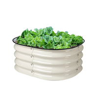 Kit de jardinière ronde en acier galvanisé 2x2x1 pieds, bac à plantes en métal pour la culture de légumes