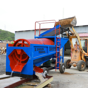 金鉱ウォッシュトロンメルドラム移動回転トロンメルスクリーン採掘用ストーンサンド砂利エンジンポンプモーターベアリングコア - Product Image 1