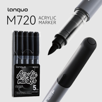 Marqueur de peinture acrylique noir intense, encre liquide directe, stylo permanent pour délimitation et coloration, idéal pour le bricolage, l'artisanat, l'école, le bureau, vente en gros