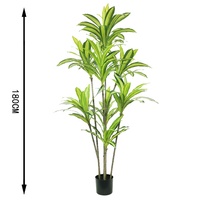 Arbre artificiel réaliste Dracaena de 180 cm de haut, plante verte artificielle pour la décoration intérieure de chambre, bureau, magasin, café, mariage