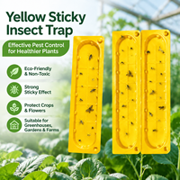 Piège à insectes collant jaune en plastique rigide 22*5cm, non toxique, à forte adhérence, pour la vente en gros agricole
