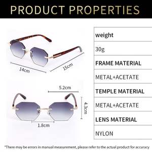 Gafas de Sol Cuadradas Retro de Acetato con Logotipo Personalizado, Moda 2025, Protección UV400, Sin Montura, Degradado, para Hombre y Mujer - Product Image 5