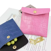 Pochette chic en cuir mini enveloppe avec fermeture à pression, boîte d'emballage pour bijoux en crocodile pour bagues et bracelets