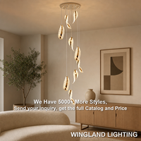 Lustre de luxe rotatif en fer forgé pour villa, loft, appartement, grand salon, duplex