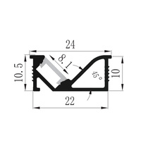 Profil linéaire en aluminium encastré à LED ultra-mince sans points visibles de qualité supérieure 24*10.5mm