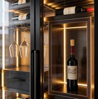 Vitrine réfrigérée en acier inoxydable intégrée personnalisée haut de gamme pour vins rouges refroidissement à température constante à la maison