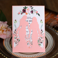 Tarjeta de invitación de boda para niñas homosexuales, tarjetas de invitación de corte láser y tarjetas de invitación de cumpleaños, guarda la fecha