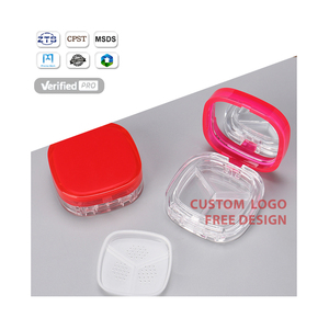 工厂定制材料方形散粉容器3色底部填充粉盒带镜子 - Product Image 1