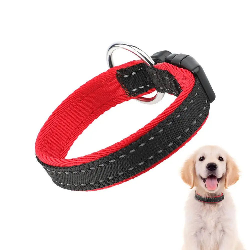 Custom pet dog LED Adjustable Polyester Safe and waterproof dog Collar