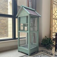 Grande Volière d'Extérieur Écologique en Bois avec Nichoir Résistant aux Intempéries pour Perroquets, Mainates, Pigeons et Perruches – Toutes Saisons