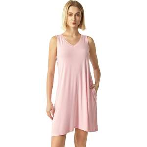 Camisón Personalizado para Mujer, Camisón sin Mangas de Viscosa de Bambú, Ropa de Dormir Suave de Modal para Verano con Bolsillos - Product Image 1