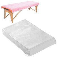 Parure de draps jetables américaine en tissu non tissé spunbond respirant, pour lit d'hôpital, taille King, à rayures tissées, pour hôtels