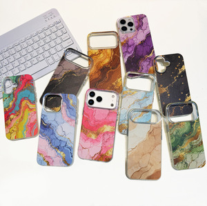 Funda de Teléfono de Lujo Resistente a Impactos, de Plástico Duro IMD con Diseño de Mármol, Pintura UV, Multicolor, para 17/16 Pro <span class=keywords><strong>Max</strong></span>/15/14/13/12/11 - Product Image 1