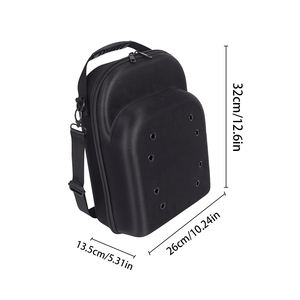 حقيبة تخزين مخصصة للسفر والتخييم من يتيان، حقيبة حمل مريحة سوداء مقاومة للماء من مادة EVA+PU، حافظة صلبة لـ 6 قبعات بيسبول - Product Image 2