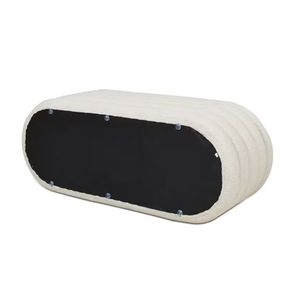 ขายส่งห้องนอน lambswool ที่ทันสมัยหุ้มพักเท้าออตโตมันพร้อมม้านั่งขาไม้ - Product Image 5