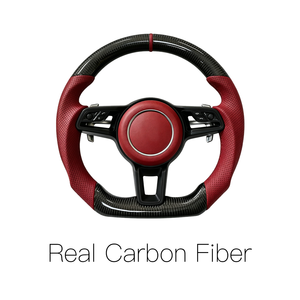 Volant personnalisé en fibre de carbone YOUTOO pour Porsche Cayenne 2008-2018, cuir perforé, remplacement sportif, non destructif - Product Image 1