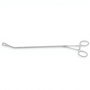 Pinces VATS Foerster - Courbées à gauche, 12,5 mm, mâchoires ovales dentelées, tige de 7 mm, avec cliquet, longueur de travail de 9,5'' (24 cm), 13,5'' (34 cm) - Product Image 1