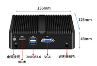 J4125 FanLess PC industri Mini, tahan debu tahan air untuk Gaming Intel Celeron J4125 4x Intel LAN 2x USB3.0 stok tanam