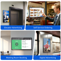 Pantalla Táctil Digital Android de 21.5 Pulgadas con 10 Puntos de Tacto, WiFi 6 y Entrada HDMI para Pedidos Automatizados en Restaurantes