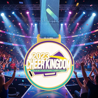 Médaille de cheerleading personnalisée en alliage de zinc avec relief 3D et émail, en forme de mégaphone, pour compétition, tournoi, récompense sportive