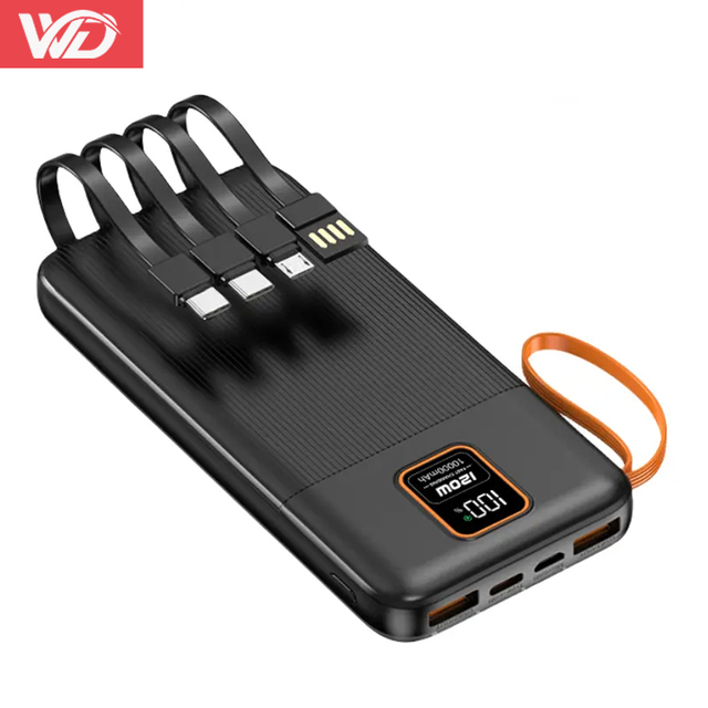 Wholesale New Power Bank  20000mAh PD20W 22.5W Super Fast Charging 3 in 1 Built-in Cables 20000 Mah Portable External Battery
