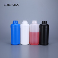Bouteilles rondes vides en plastique HDPE, de 1 l, pour liquide chimique, vente en gros, ml