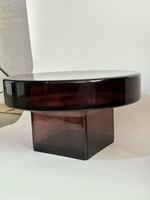 Nouveau produit - Table basse ronde en verre soufflé de 21'' (Dia. 540*H300mm) - Vert, Jaune, Gris, Bleu - Meuble en verre