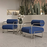 Chaise de réception de style médiéval pour hôtel et maison d'hôtes, chaise individuelle de loisirs créative en acier inoxydable, design Bauhaus, pour salon