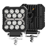 Phare de travail LED carré de 4 pouces, 17W, DC9-60V, 1700LM, IP67, Combo Blanc Ambre, DRL, Feu de conduite auxiliaire pour camion