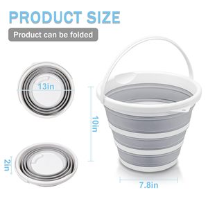 Nhà Máy Cắm Trại Xe Silicon Có Thể Gập Lại Xô Câu Cá Gấp Nước Xô 3L/5L/10L Ngoài Trời Đóng Mở giẻ lau sàn xô - Product Image 2