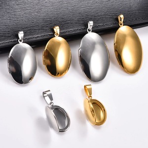 Collier avec pendentif médaillon ovale en acier inoxydable pour photo, breloque cadre photo, chaîne pour femmes et hommes, accessoires de bijoux en métal - Product Image 3
