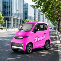 Voiture électrique EEC pour adultes, véhicule à une seule conduite, batterie au lithium, 4 roues, caméra arrière, cuir foncé, climatisation, toit ouvrant LED, rose