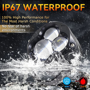 Faro LED de diseño de mono para motocicleta, doble color, 35W, 3 lentes, luz de conducción, antiniebla impermeable para ATV, coche, camión - Product Image 5