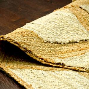 Tapis en jute tressé fait main, motif géométrique en nid d'abeille, décoration naturelle pour salon, fournisseur en gros Inde - Product Image 1