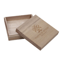 Boîte cadeau carrée en bois de paulownia naturel fait main sur mesure du Guangdong avec couvercle et base, logo gravé au laser, emballage pour bijoux et souvenirs