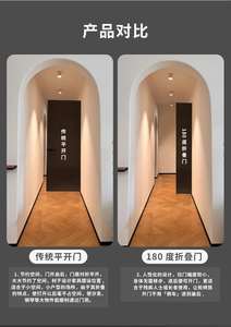 อุปกรณ์ประตูพับแบบติดตั้งด้านบน 180 องศา  ฮาร์ดแวร์สแตนเลสแบบไร้ราง บานพับประตูแบบพับเรียบ  อุปกรณ์เสริมสำหรับห้องครัว ห้องรับประทานอาหาร ใช้งานได้ทันสมัย - Product Image 4