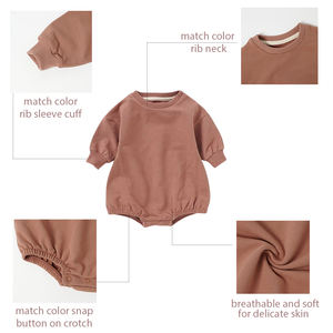 优质有机棉婴儿短款婴儿泡泡连身裤 - Product Image 5